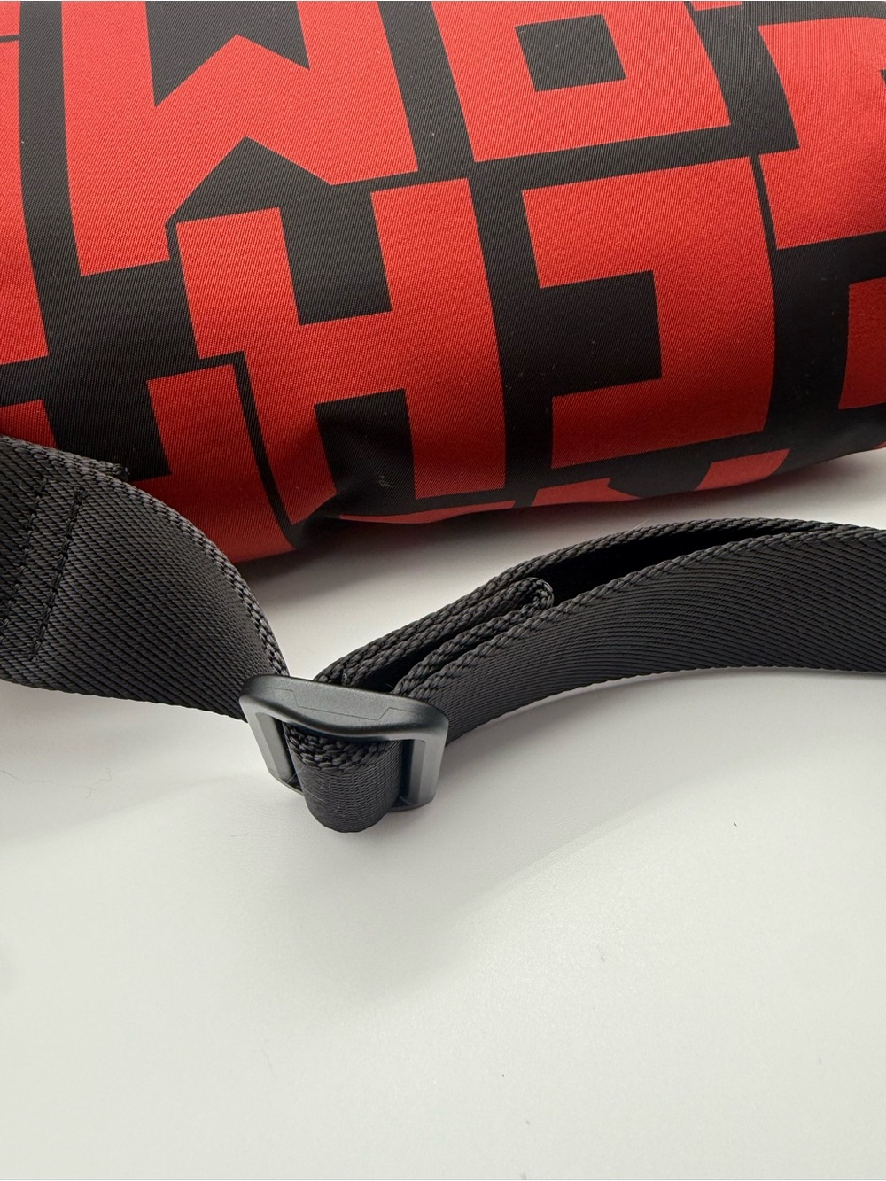 Longchamp Red and Black Logo-Print Belt Bag - Picture 3 of 13